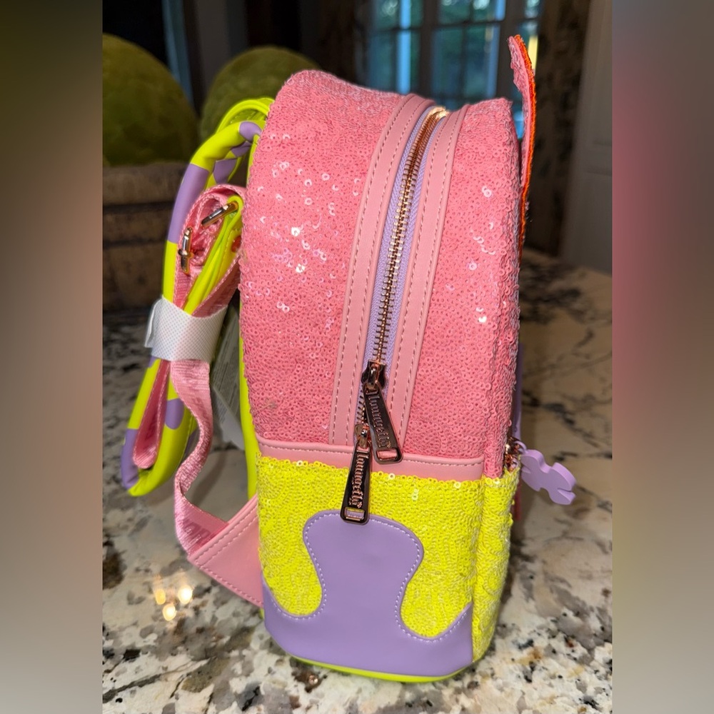 NWT Loungefly SpongeBob SquarePants Patrick Star Sequin Cosplay Mini Backpack - Picture 2 of 10